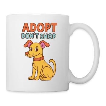 Adoptieren, nicht einkaufen, Welpe - Tasse - Weiß - Rechts