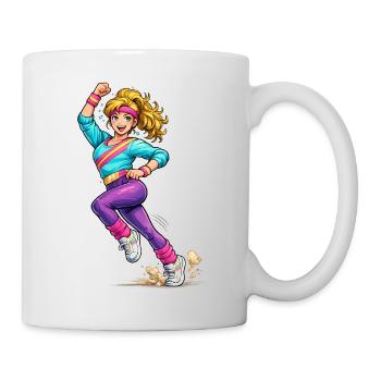 Energische Aerobic-Frau in Bewegung - Tasse - Weiß - Rechts