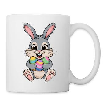 Funny Easter Bunny with Colorful Easter Eggs for - Mug - white - Right
