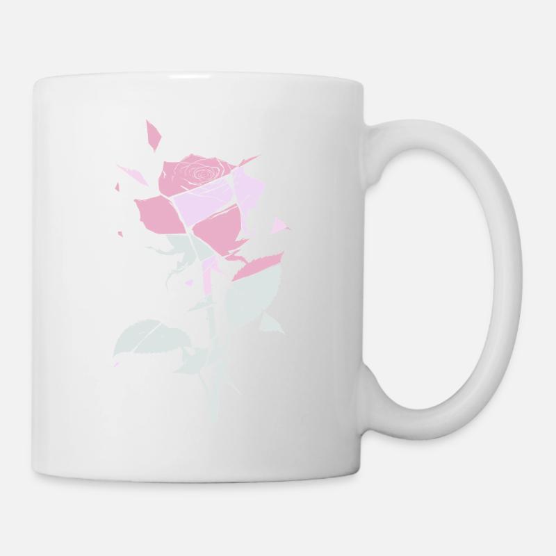 Pastellfarbene Rose Fragmente - Tasse - Weiß