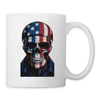 USA Totenkopf - Design du Crâne Patriote - Mug blanc - blanc - Droite