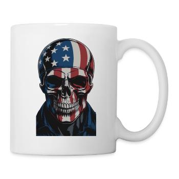 USA Totenkopf - Design du Crâne Patriote - Mug blanc - blanc - Droite