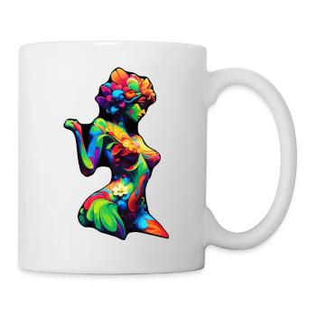 Bunte Flora-Silhouette - Tasse - Weiß - Rechts