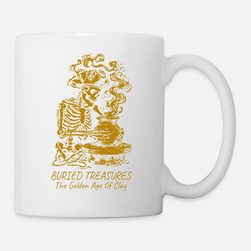 Golden Clay Skeleton Treasures - Mug - white