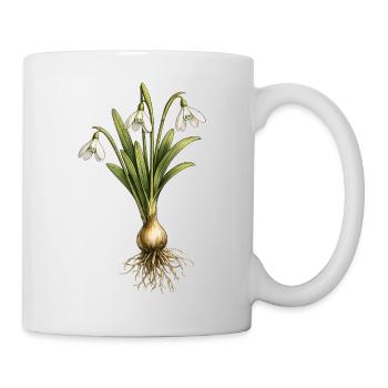 Perce-neige avec bulbe et racines - Mug blanc - blanc - Droite