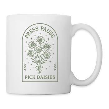 Faites une pause et cueillez des fleurs - Mug blanc - blanc - Droite