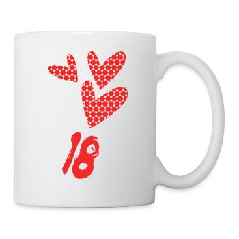 18. 18 ANS. 18e ANNIVERSAIRE. ANNIVERSAIRE 18 ANS. - Mug blanc - blanc - Droite