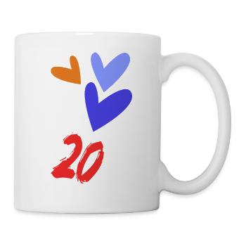 20. 20e ANNIVERSAIRE. ANNIVERSAIRE 20 ANS. 20 ANS. - Mug blanc - blanc - Droite