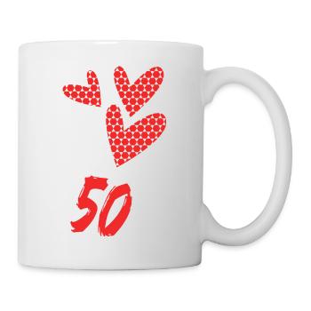 50. 50 JAHRE. 50-JÄHRIGES JUBILÄUM. 50-JÄHRIGES JUBILÄUM. - Tasse - Weiß - Rechts