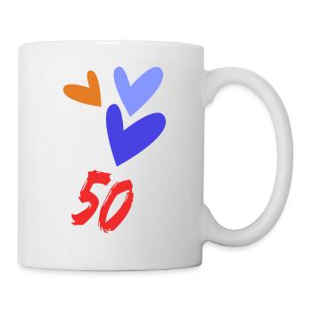 50. 50 ANS. 50e ANNIVERSAIRE. ANNIVERSAIRE 50 ANS. - Mug blanc - blanc - Droite