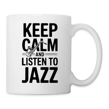 Restez calme et écoutez du jazz - Mug blanc - blanc - Droite