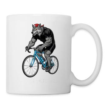 Cycliste Wolf Vélo de route Vélo de montagne Vélo sportif - Mug blanc - blanc - Droite