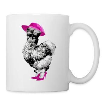 Fans de poulet - Coq - Coq - Poulet de soie - Bio - Mug blanc - blanc - Droite