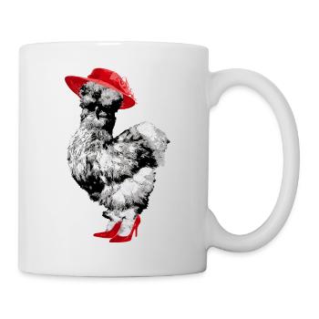 Fans de poulet - Coq - Coq - Poulet de soie - Bio - Mug blanc - blanc - Droite