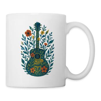 Blumengitarre in Aquarell - Tasse - Weiß - Rechts