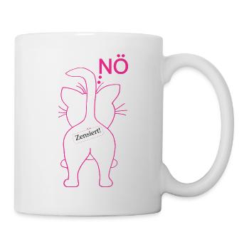 Katze von hinten. Nö. Einfach nö. Pink. - Tasse - Weiß - Rechts