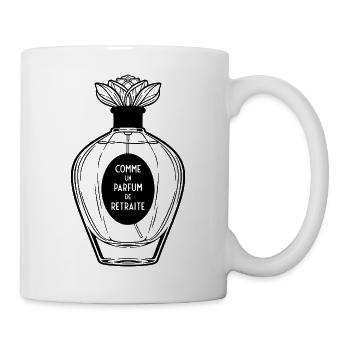 Perfume of Retirement for Women (black text) - Mug - white - Right