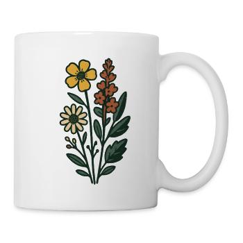 Bouquet Imprimé botanique - Mug blanc - blanc - Droite