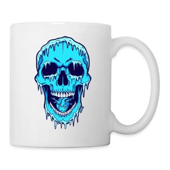 Schmelzender Blauschädel - Tasse - Weiß - Rechts
