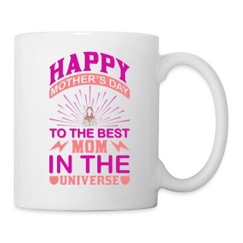 Beste Mama im Universum – Frohen Muttertag - Tasse - Weiß - Rechts