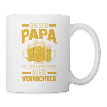 Bière, fête des pères, papa, papa - Mug blanc - blanc - Droite