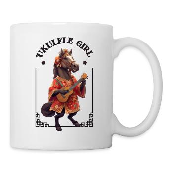 Ukulele girl horse - Tasse - Weiß - Rechts
