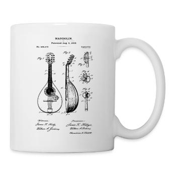 Mandolinen-Vintage-Bauplan - Tasse - Weiß - Rechts