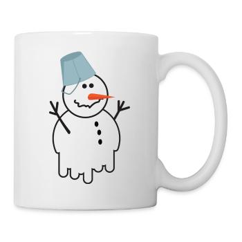 Melting Snowman Bucket Hat Funny Winter Art - Mug - white - Right