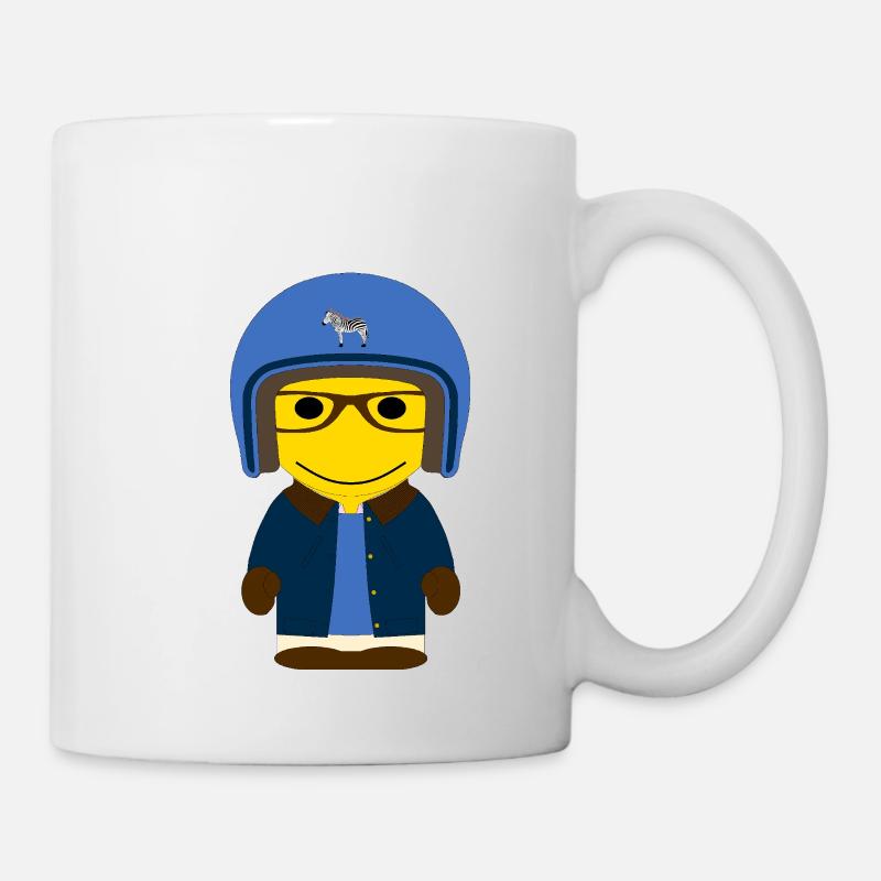 GEEKLEY biker bleu et veste huilée - Mug blanc - blanc