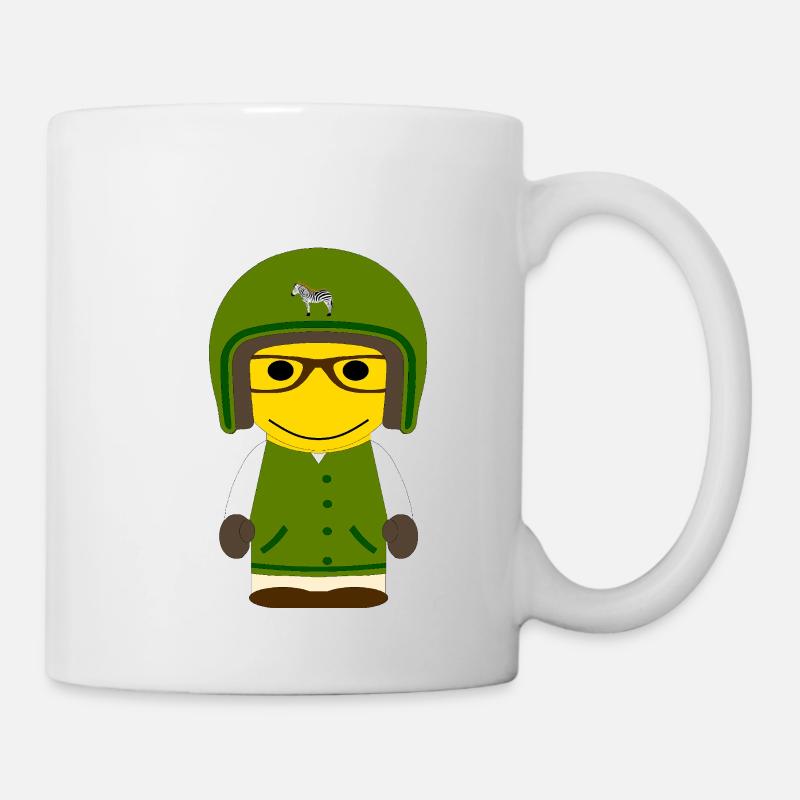 GEEKLEY biker "college boy" - Mug blanc - blanc