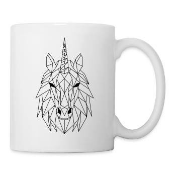 Einhorn Polygon - Tasse - Weiß - Rechts