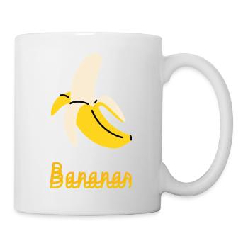 Illustration pop art de banane - Design amusant de banane - Mug blanc - blanc - Droite
