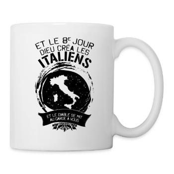 Et Le 8e Jour Dieu Crea Les Italiens Et Le Diab... - Mug blanc - blanc - Droite