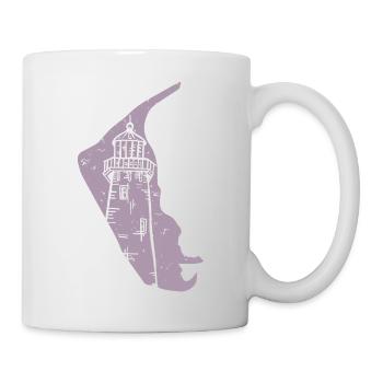 Amrum North Sea Lighthouse Silhouette Grunge - Mug - white - Right
