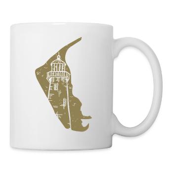 Amrum North Sea Lighthouse Silhouette Grunge - Mug - white - Right