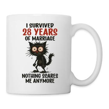 28 Hochzeitstag Geschenk Mann Frau Ehemann Ehefrau - Tasse - Weiß - Rechts