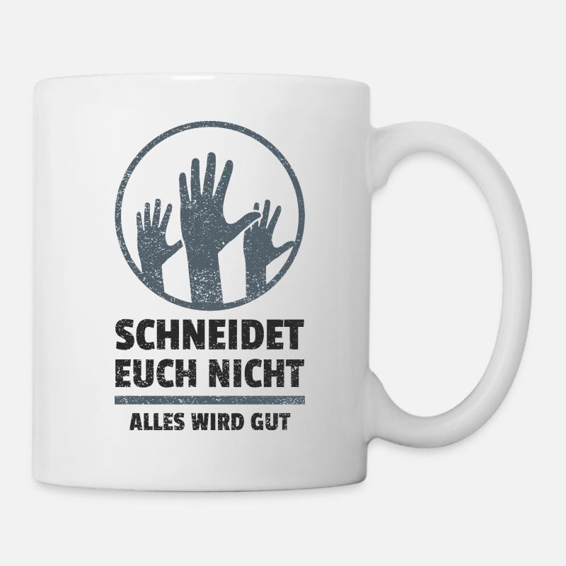 logo schneidet euch nicht - Tasse - Weiß
