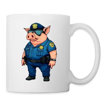 Polizei Schwein - Tasse - Weiß - Rechts