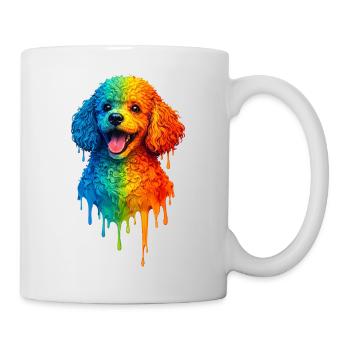 Poodle in bright colors - Mug - white - Right