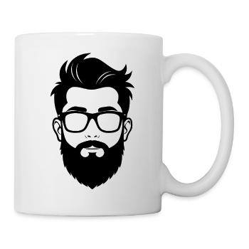 Bearded Hipster Man - Mug - white - Right