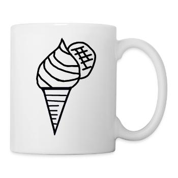 Eis  Eiscreme 60er Retro Eiswaffel Kinder - Tasse - Weiß - Rechts
