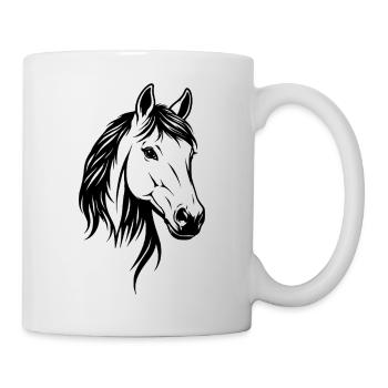Tête de cheval - Mug blanc - blanc - Droite