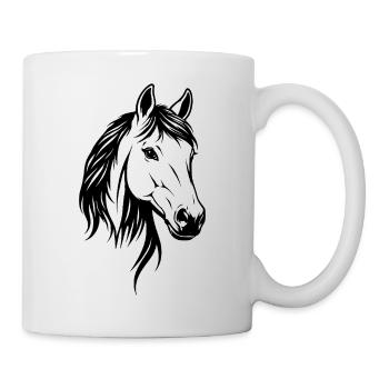 Horse Head Black & White - Mug - white - Right