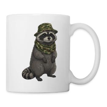 Un raton laveur en camouflage - Mug blanc - blanc - Droite