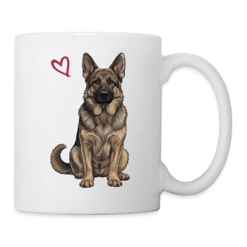 Schwarz-brauner Deutscher Schäferhund - Tasse - Weiß - Rechts