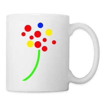 Konfetti Neon Blumenstrauß - Tasse - Weiß - Rechts