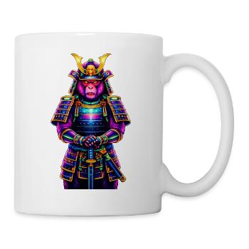 Neon Samurai Monkey Japanese Warrior Animal - Mug - white - Right