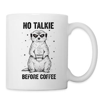 Pas de conversation devant un suricate amateur de café - Mug blanc - blanc - Droite