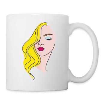 Portrait féminin Beauté Glamour Design Pop Art - Mug blanc - blanc - Droite