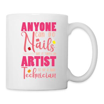 Nageldesigner Nageldesignerin Kosmetik Nagelstudio - Tasse - Weiß - Rechts